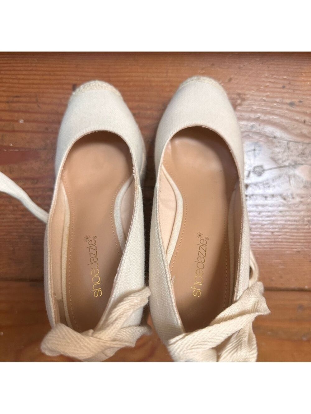 Shoe Dazzle Cream (Super Tall) Espadrille